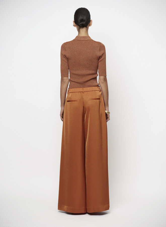 Dante6 S26F onique wide leg satin pants orange