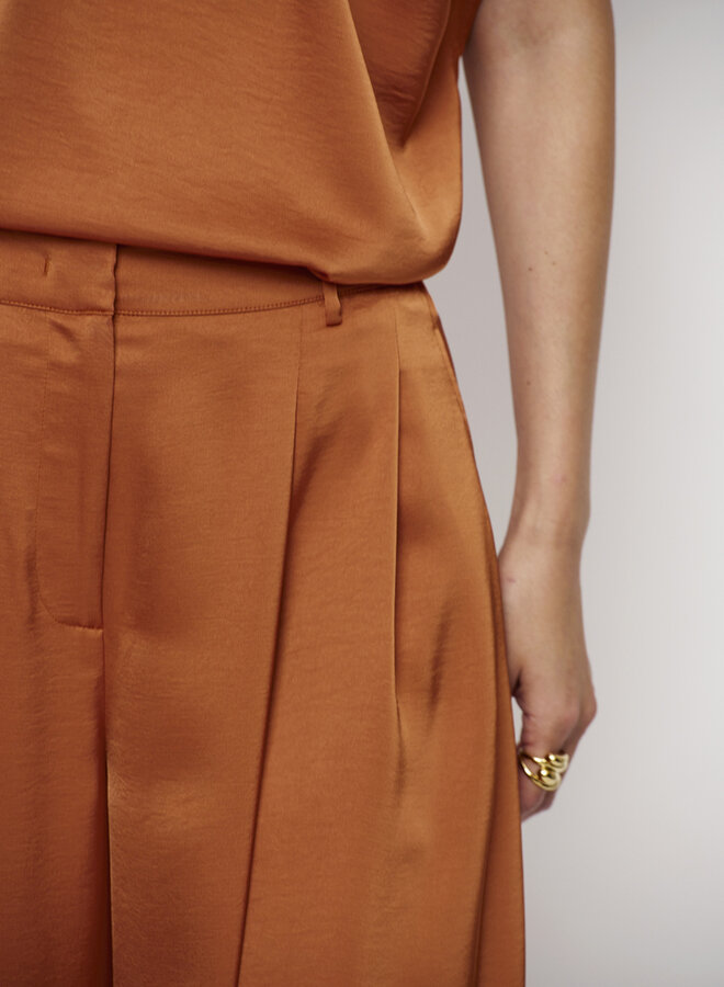 Dante6 S26F onique wide leg satin pants orange