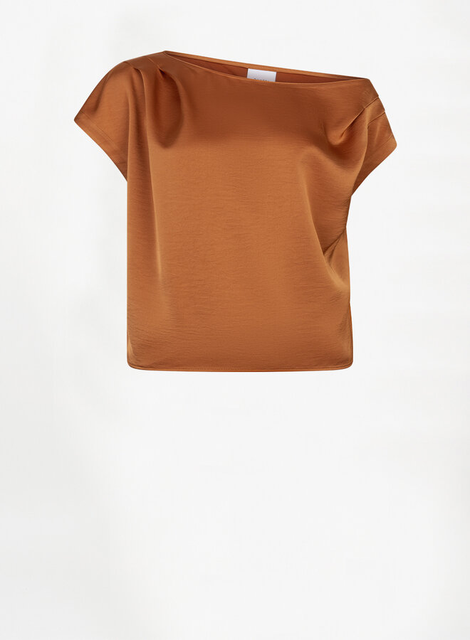 Dante6 roam satin drapey top orange