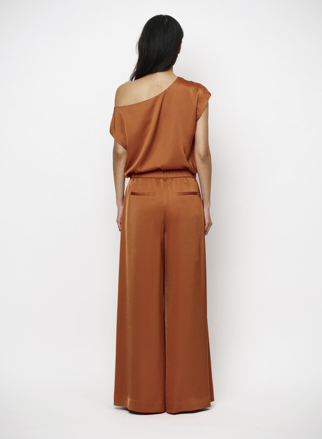 Dante6 roam satin drapey top orange