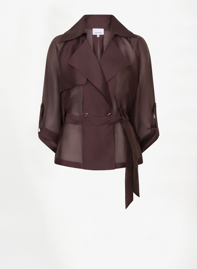 Dante6 short trench blazer cacao berry