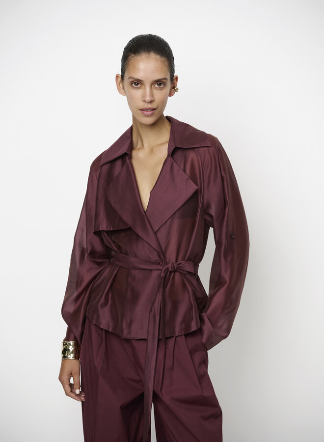 Dante6 short trench blazer cacao berry