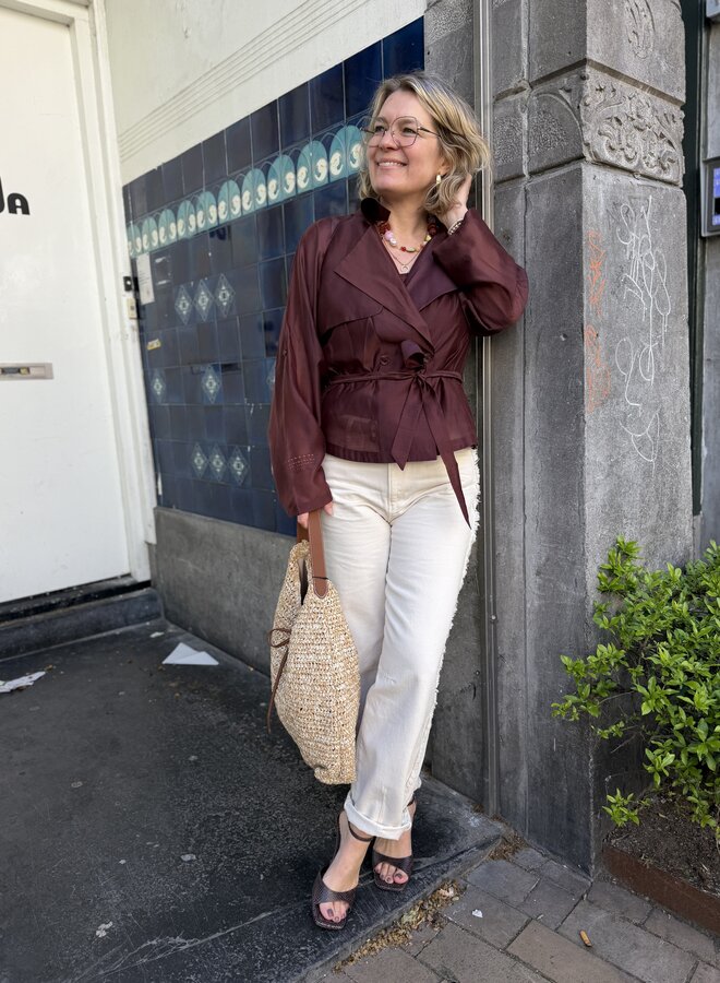 Dante6 short trench blazer cacao berry