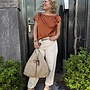 Dante6 roam satin drapey top orange