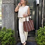 10days stripe bag shopper brown