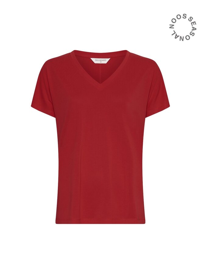 Moss fenya modal v neck tee rhubarb