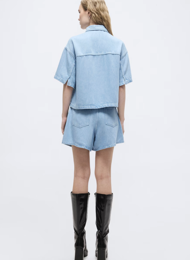 Moss saphina 2/4 shirt light blue