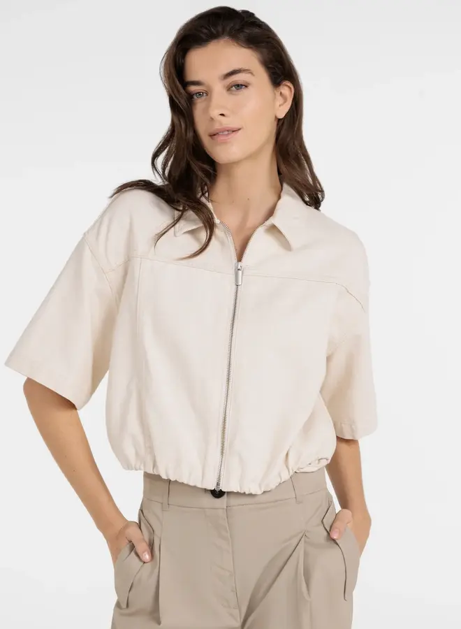 YAYA sleeveless woven jacket white