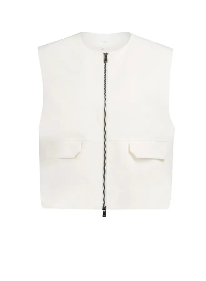 YAYA sleeveless woven jacket white