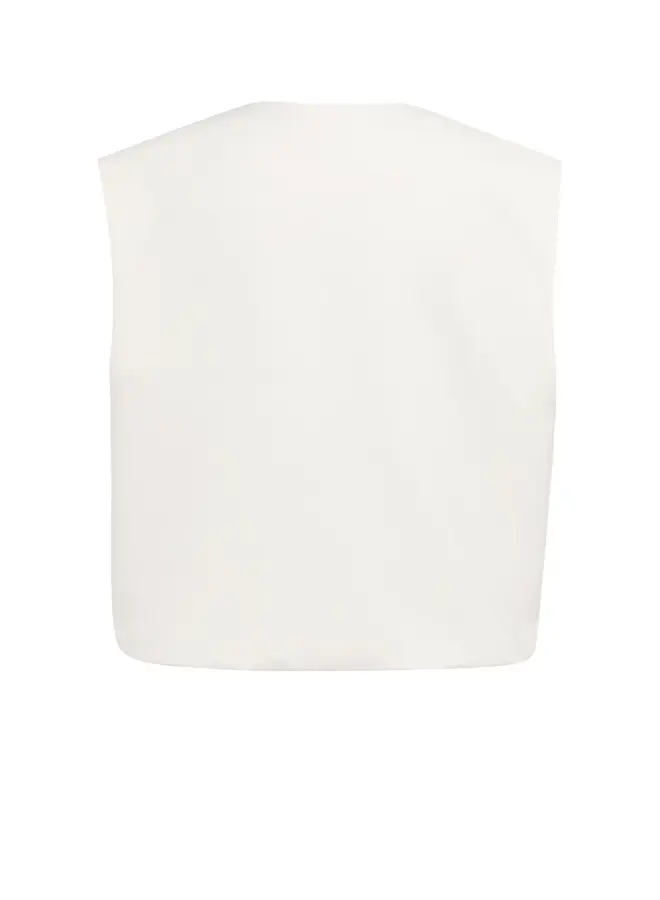 YAYA sleeveless woven jacket white