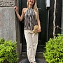 Dante6 drewan striped halter top black/white