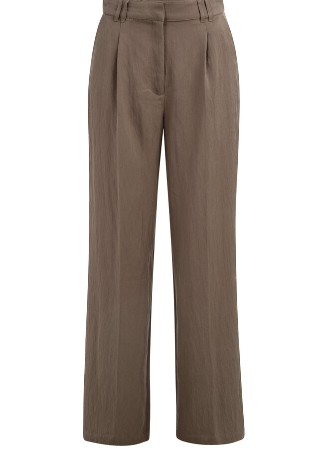 Yaya woven wide leg with pleaths brown (L32)
