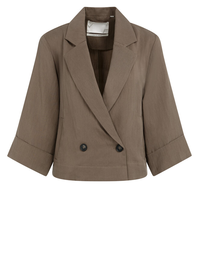 Yaya woven loose fit blazer kimono brown