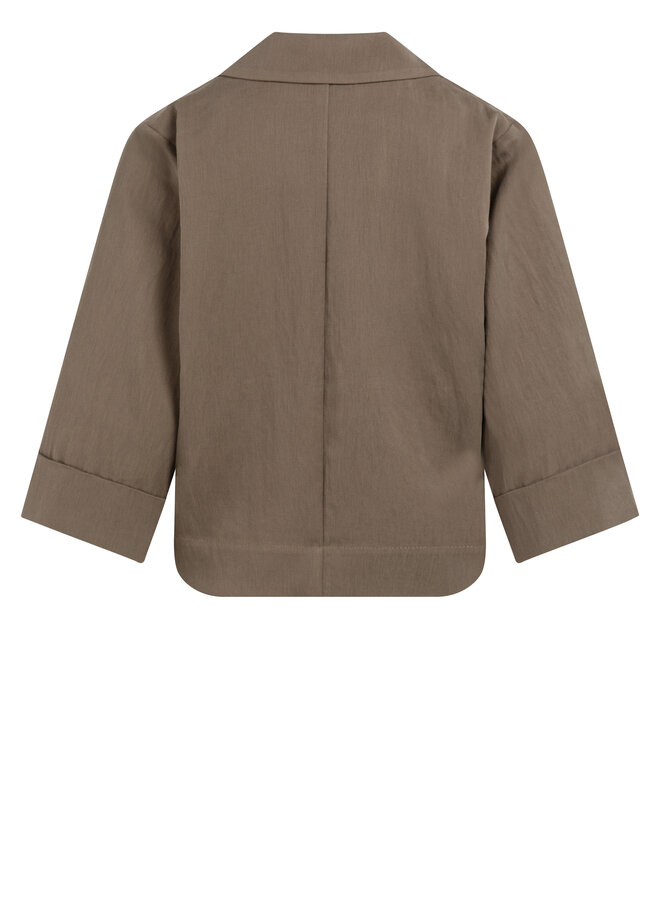 Yaya woven loose fit blazer kimono brown