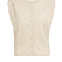 Yaya shoulder detail cardigan with fitted waist creme