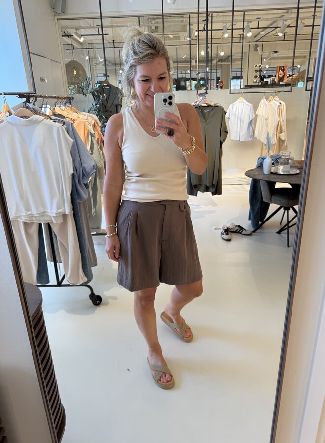 Yaya woven bermuda short brown