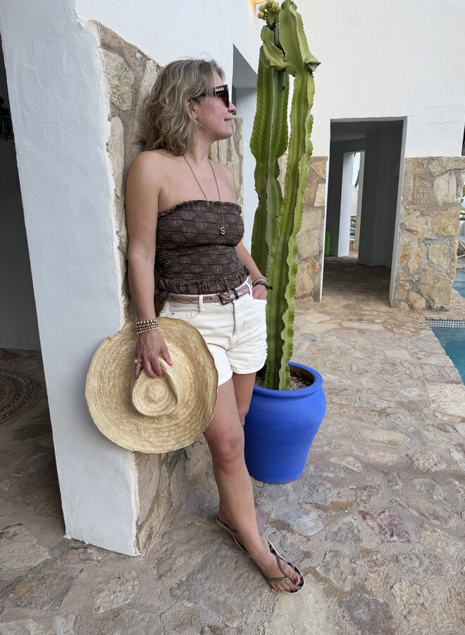 Dante6 menton fringed denim shorts ivory