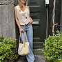 Yaya woven gilet asymetrical creme