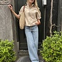 YAYA short sleeve denim jacket beige