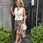 Yaya woven gilet asymetrical creme
