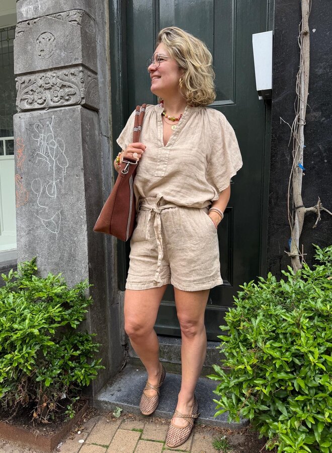 By Bar vina linen blouse biscuit