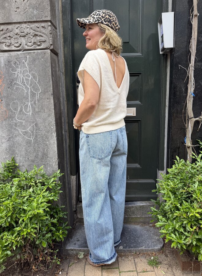 Dante6 enoha open back sweater ivory