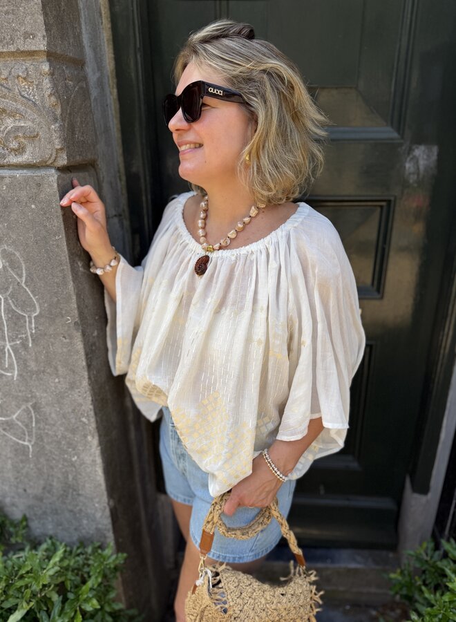 Greek archaic kori blouse white champ