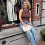 Dante6 noki metallic knitted tanktop choco brown
