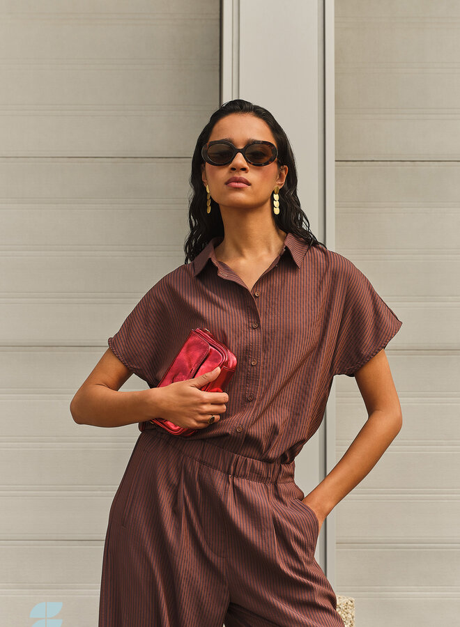 By Bar barley tan stripe blouse