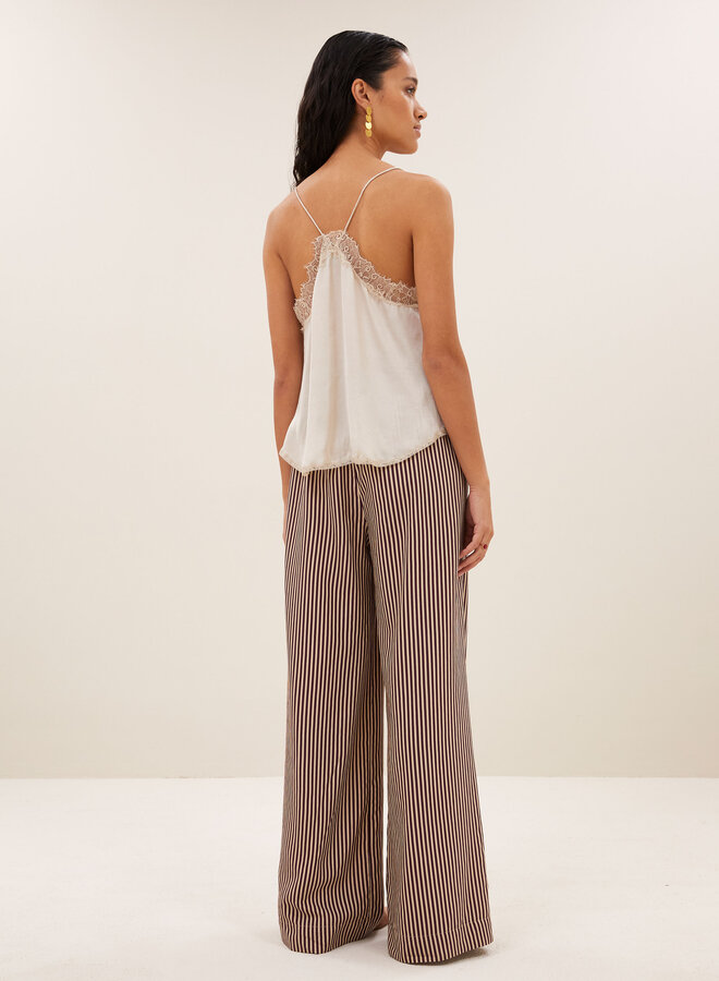 By Bar pia satin top chalk
