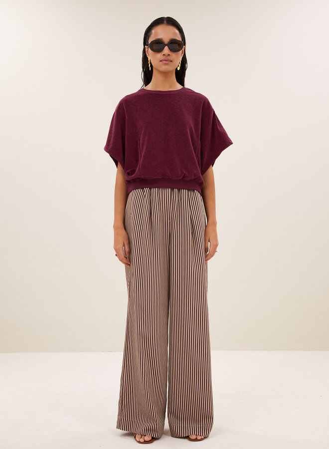 By Bar pre nuki slub top burgundy