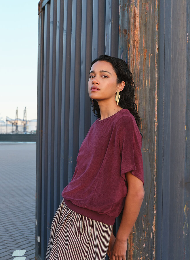 By Bar pre nuki slub top burgundy