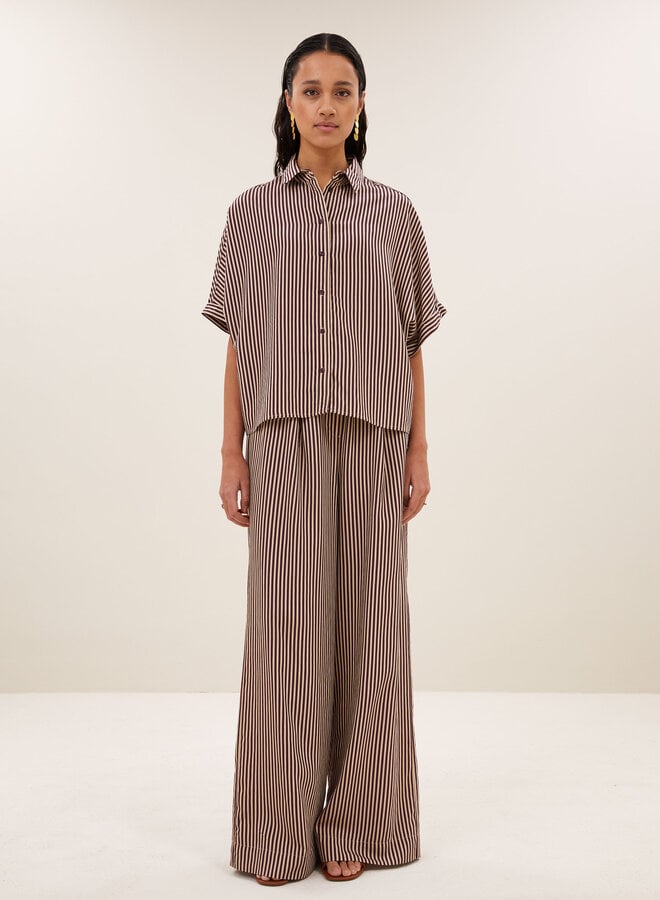 By Bar sunny stripe blouse burgundy