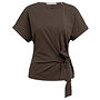 Yaya top met knoopdetail aubergine purple