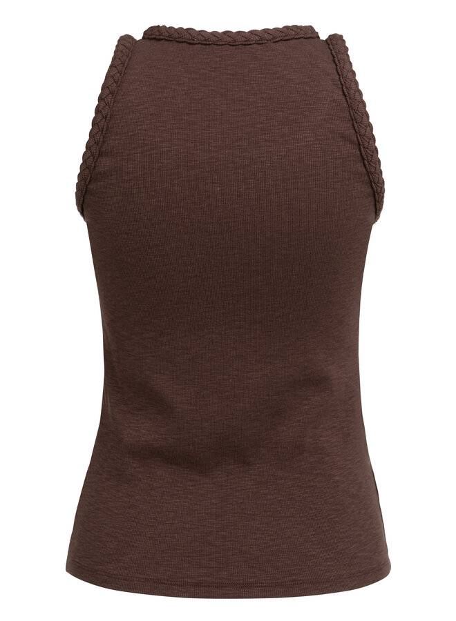 Yaya singlet gevlochten rand aubergine purple