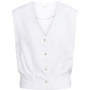 Yaya mouwloze blouse met plooien white