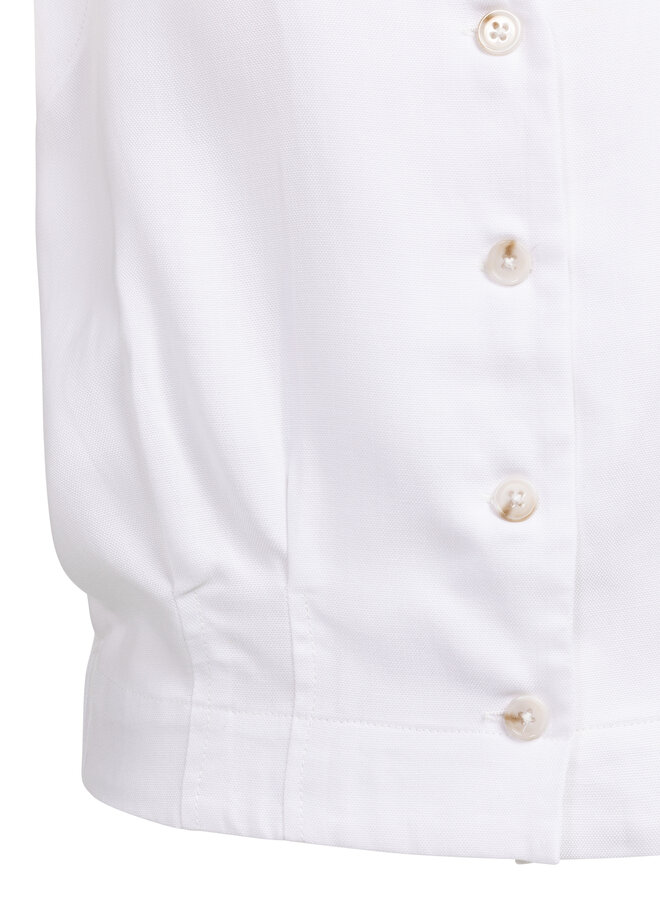 Yaya mouwloze blouse met plooien white