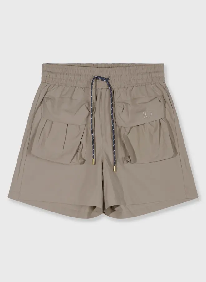 10DAYS crinkle utility shorts fog