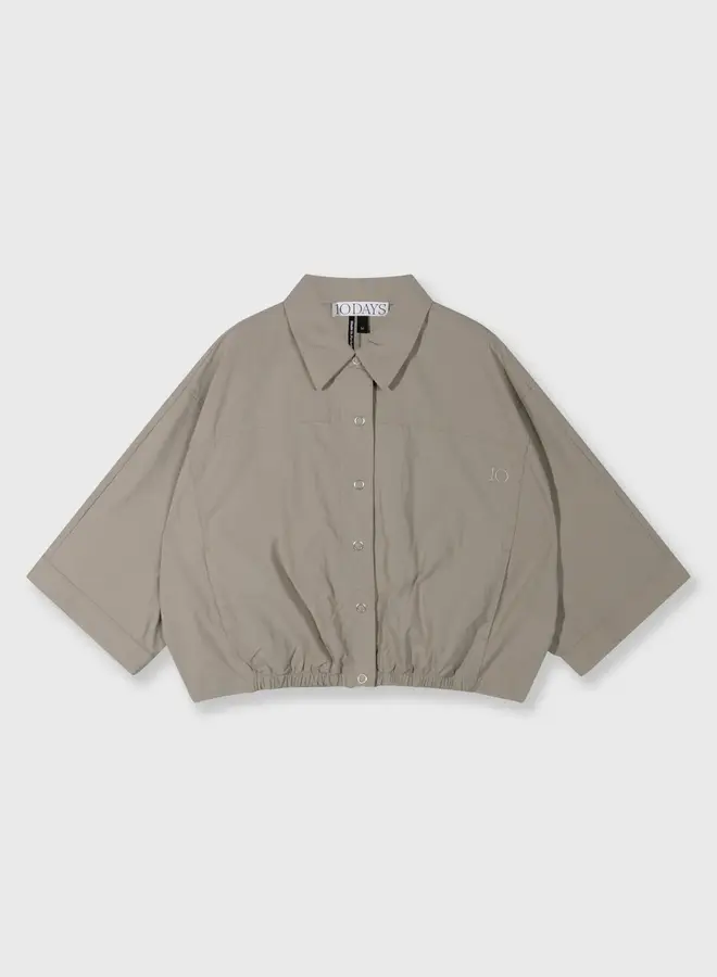 10DAYS wide crinkle jacket fog