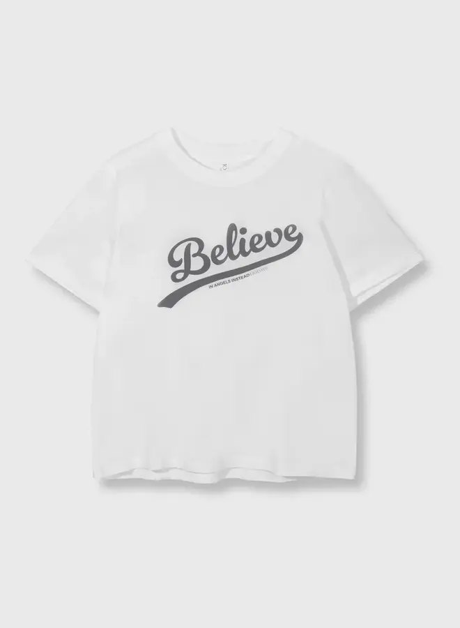 10days petite tee believe white