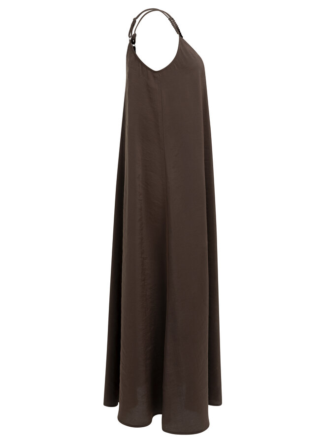 Yaya lange jurk aubergine purple
