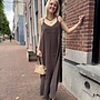 Yaya lange jurk aubergine purple