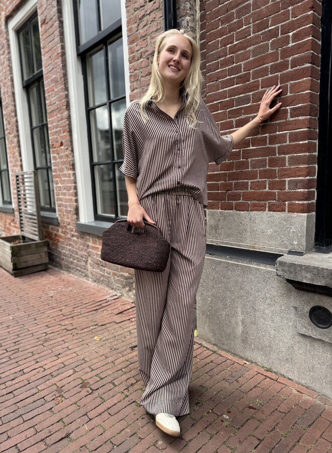 By Bar sunny stripe blouse burgundy