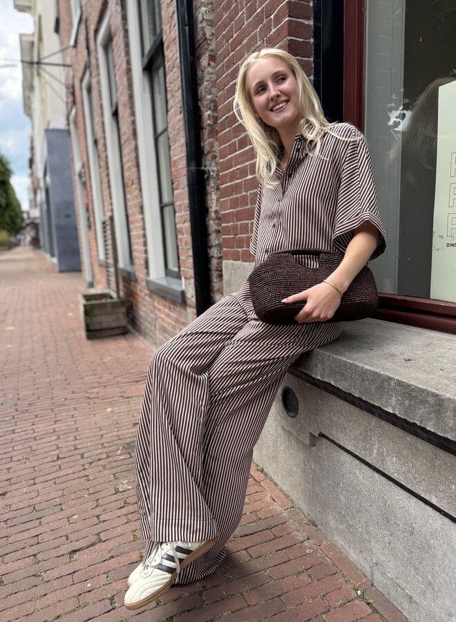 By Bar sunny stripe blouse burgundy