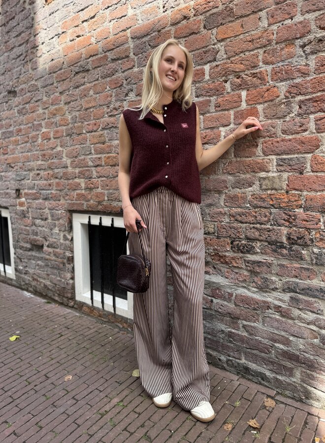 By Bar celin stripe pants burgundy