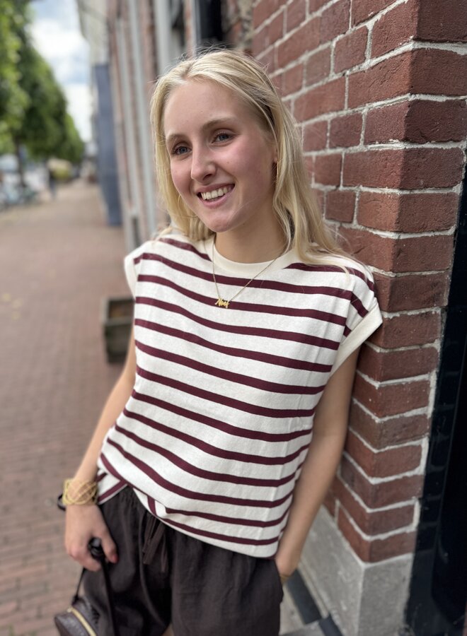 By Bar tobi stripe top grain wine