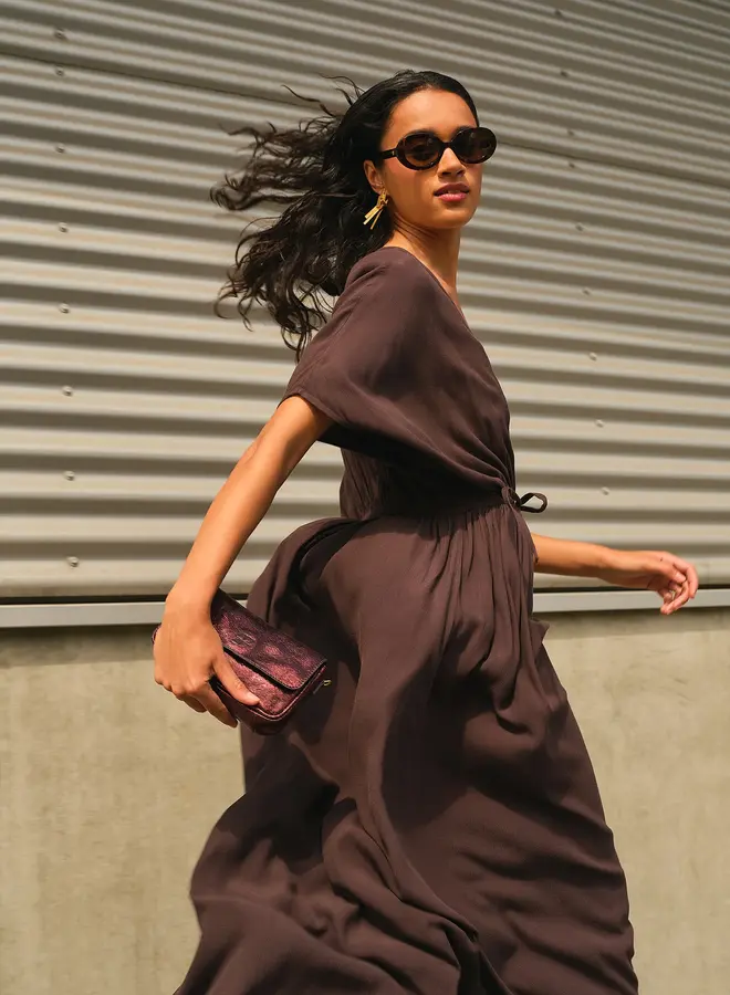 By Bar long dress captain espresso