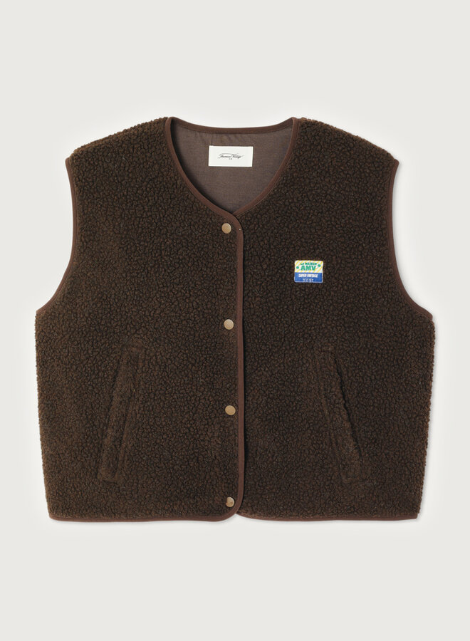 American V.  hok16b gilet marronnier chine