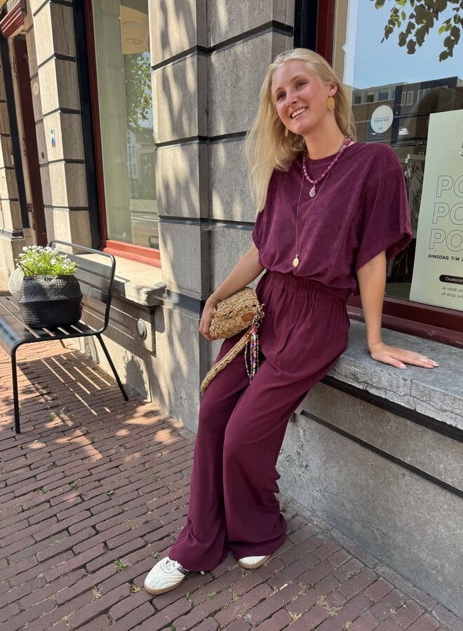 By Bar pre nuki slub top burgundy