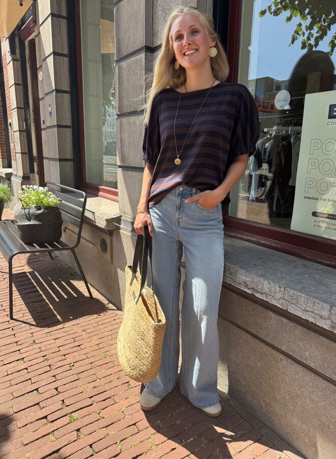 By Bar merle big stripe top coffee bean
